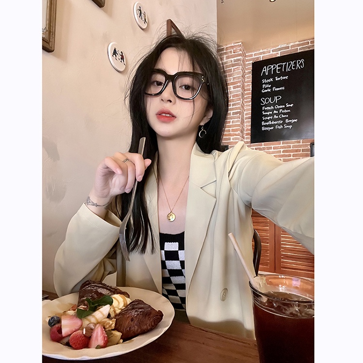 Áo khoác vest blazer nữ Form rộng dáng dài 2 lớp Thiết kế Hàn Quốc Blazer tay dài nữ đẹp Thời trang Cao cấp | BigBuy360 - bigbuy360.vn