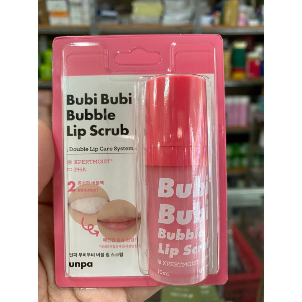 [Mẫu mới 2021] Tẩy da chết môi sủi bọt Bubi Bubi Bubble Lip Scrub 10ml