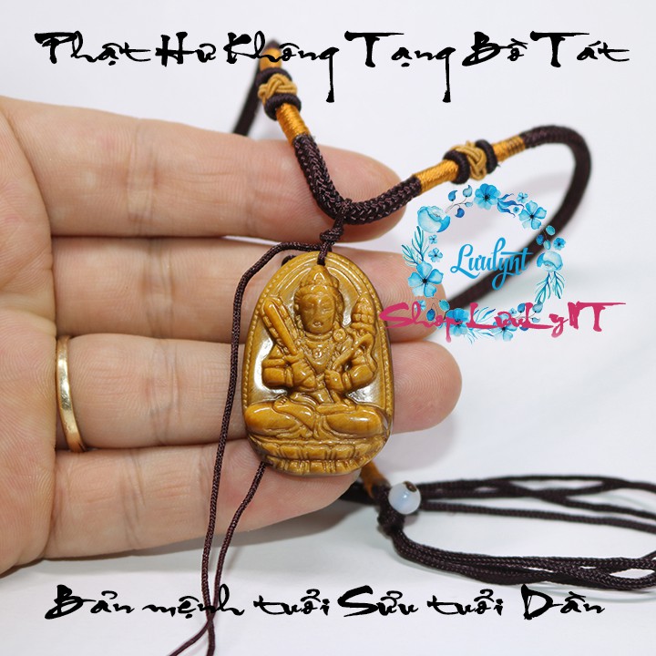 Dây chuyền phật Hư Không Tạng Bồ Tát size nhỏ - Bản mệnh người tuổi Sửu, Tuổi Dần - Mặt phật - Tượng phật