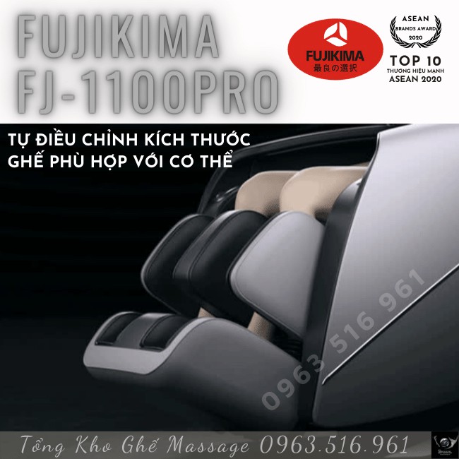 [Model 2021 - Điều khiển giọng nói TIẾNG VIỆT] Ghế massage toàn thân FUJIKIMA FJ-1100 PRO Smart Massage Chair