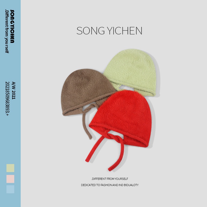 Nón Len Giả Lông Cừu Mềm Mại Ấm Áp Chống Gió Thời Trang Thu Đông Cho Nữ