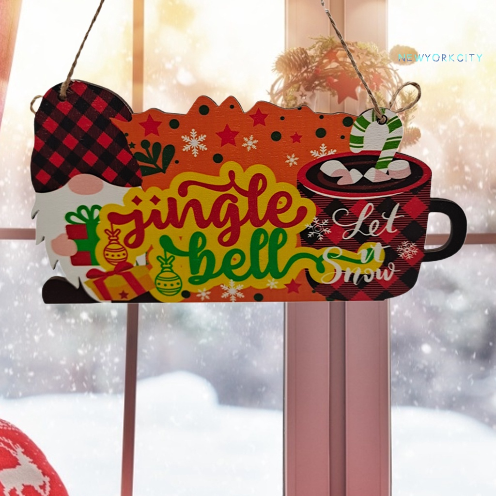 Ny-bộ Móc Treo Đồ Bản Rộng Tiện Lợi Phong Cách Giáng Sinh Tinh Tế Kèm Dây Buộc Cho Nhà Ở