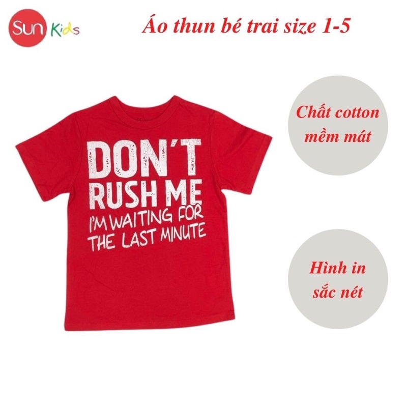 Áo thun bé trai xuất xịn, áo phông cho bé trai, chất cotton, size 1-5 tuổi - SUNKIDS1