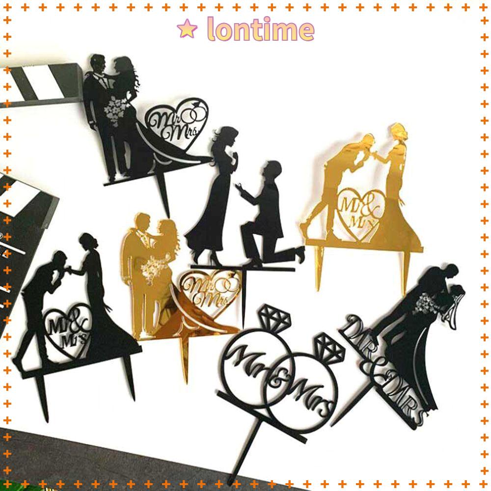 lontime Valentine's Day Cake Topper Wedding Cake Topper Romantic Marriage Party Supplies