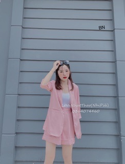 set vest hồng siêu xinh