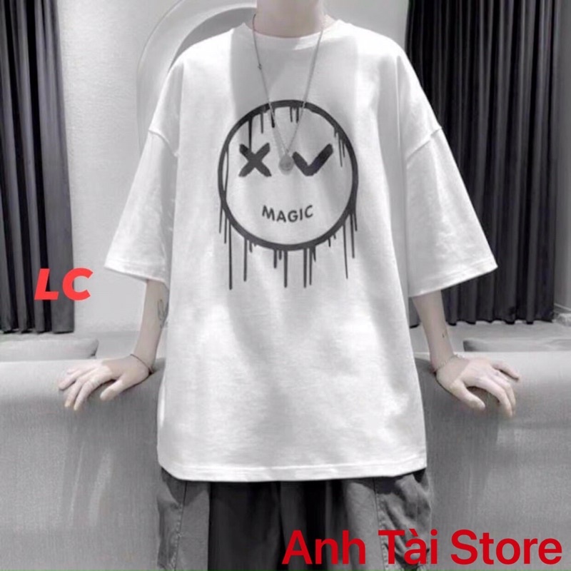 Áo thun tay lỡ phản quang phông Unisex nam nữ Cotton oversize đến 75Kg form rộng MAGIC AT 174 | BigBuy360 - bigbuy360.vn