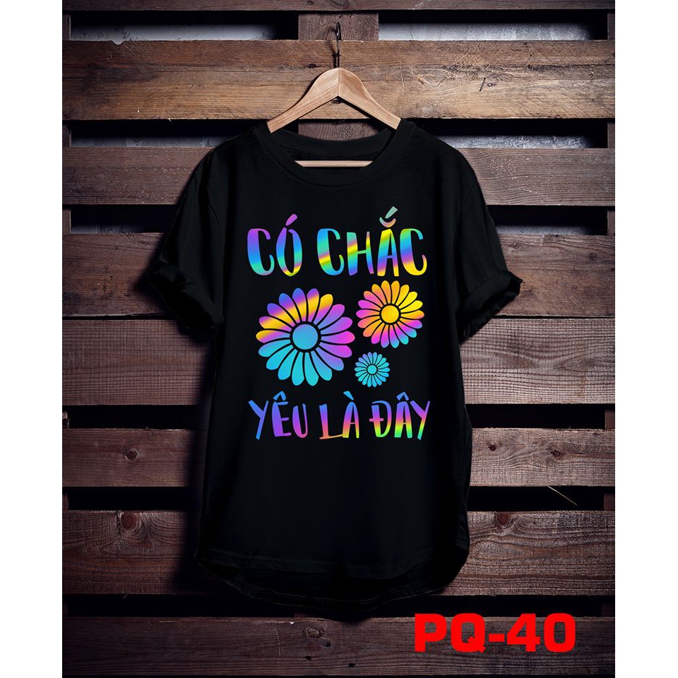 Áo phông phản quang bảy màu Có chắc yêu là đây, form rộng tay lỡ chất Cotton freesize cho nam và nữ MODY