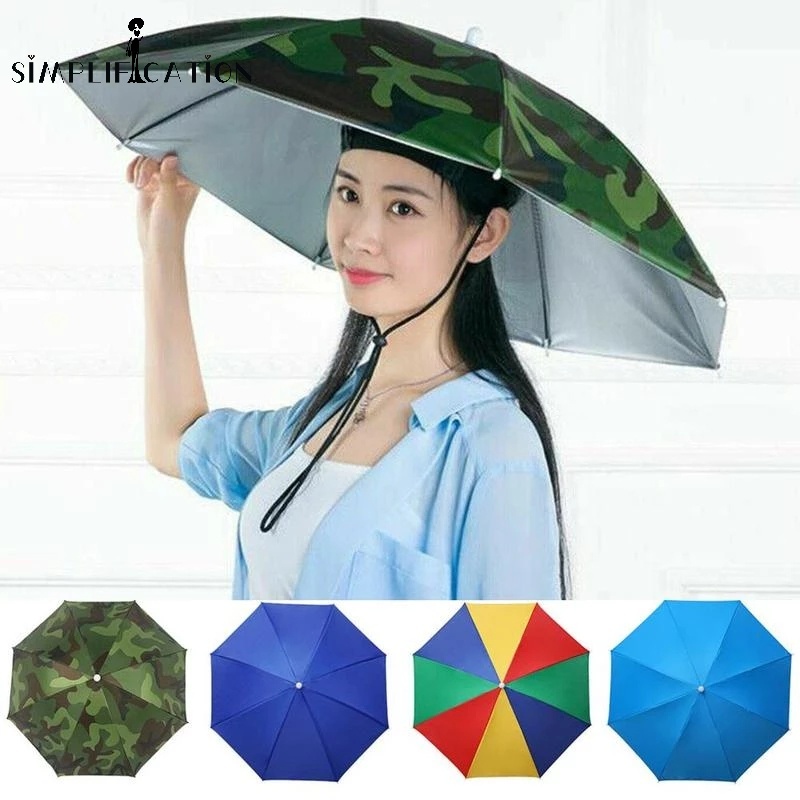 Dù Đội Đầu Chống Nắng Mưa/Nắng Nhiều Màu Thiết Thực Cho Hoạt Động Ngoài Trời
