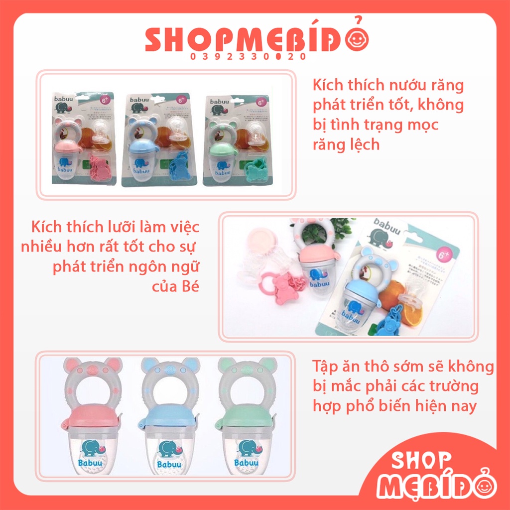 [CHÍNH HÃNG] Túi Nhai Ăn Dặm Chống Hóc BABUU Nhật Bản Cho Bé