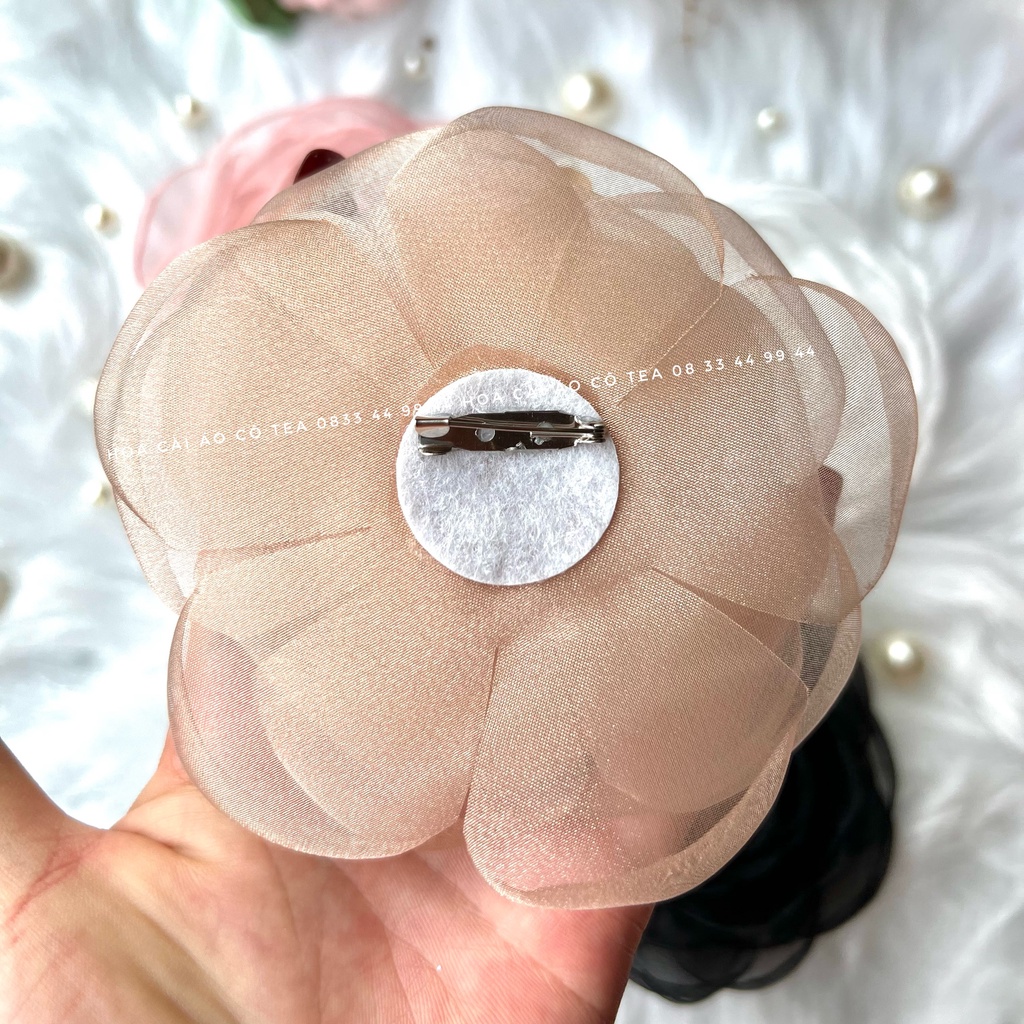 Hoa cài áo - hoa cài áo handmade cao cấp - hoa cài váy - hoa hồng cài áo - hoa handmade - tag hoa to size 10cm- TEA008