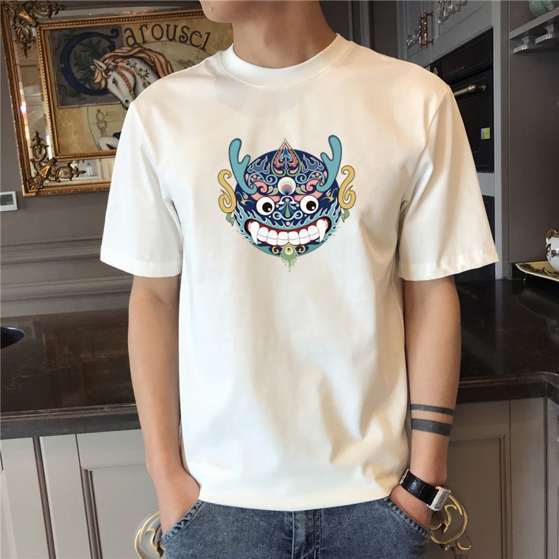 Áo Cổ Tròn Dáng Rộng Thời Trang Cá Tính Dễ Phối Đồ Cho Nam