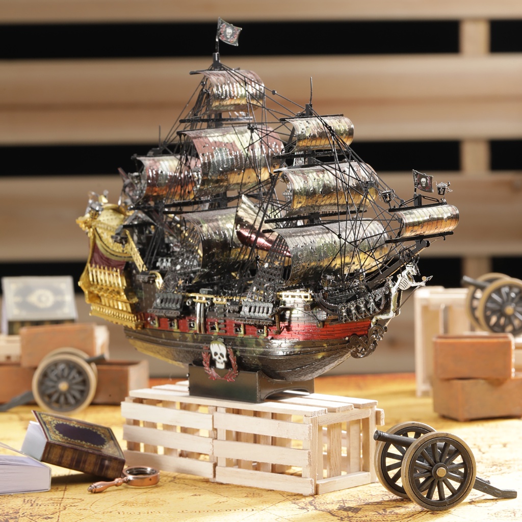 Đồ chơi lắp ráp PIECECOOL DIY mô hình tàu cướp biển 3D bằng kim loại tiện lợi