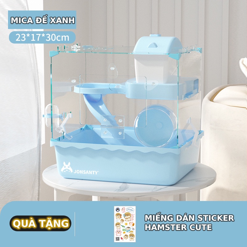 Lồng hamster đủ phụ kiện bằng mica trong suốt (Mẫu mới 2022)