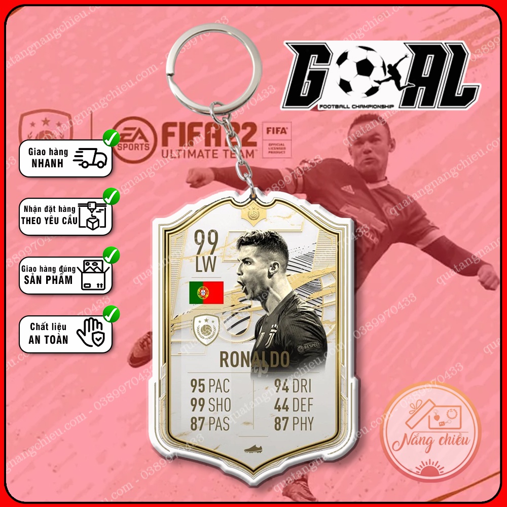 [ BGH ] Móc Khóa Icon Ronaldo, Móc khóa thẻ LEGEND - ☘️MÓC KHÓA THẺ CẦU THỦ☘️
