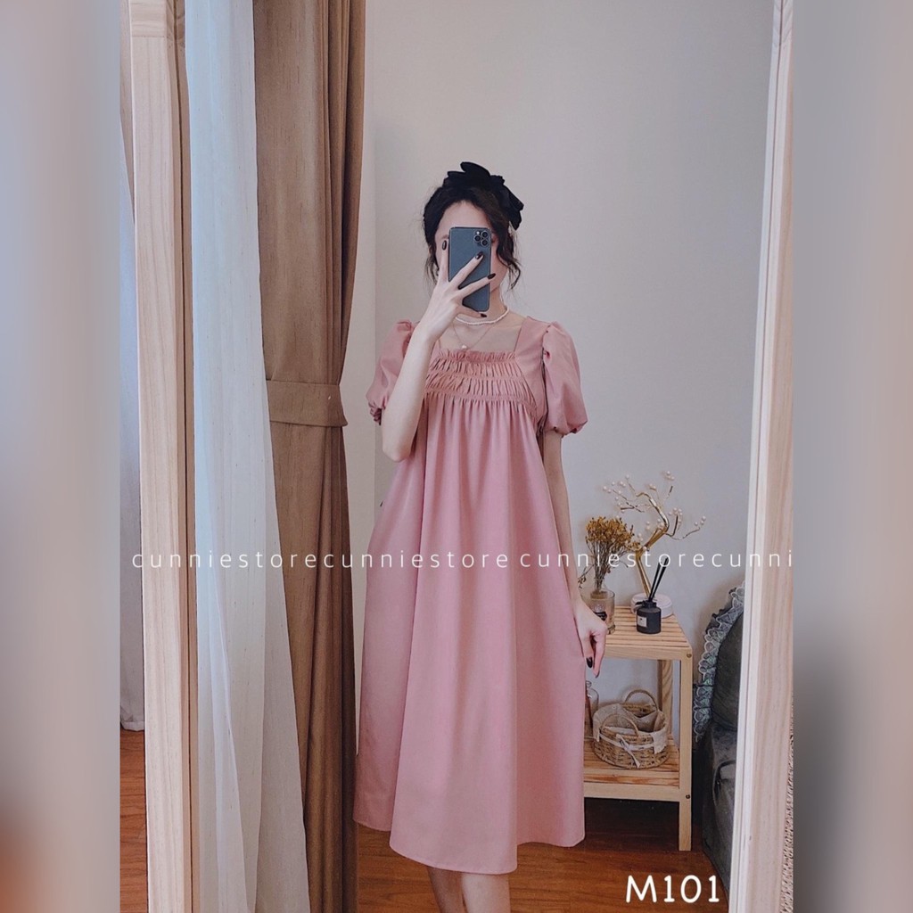 Váy Bầu Suông Đẹp Sang Chảnh Đầm Bầu Mùa Hè Thiết Kế Chun Ngực Thời Trang HD2638 Honey Mommy