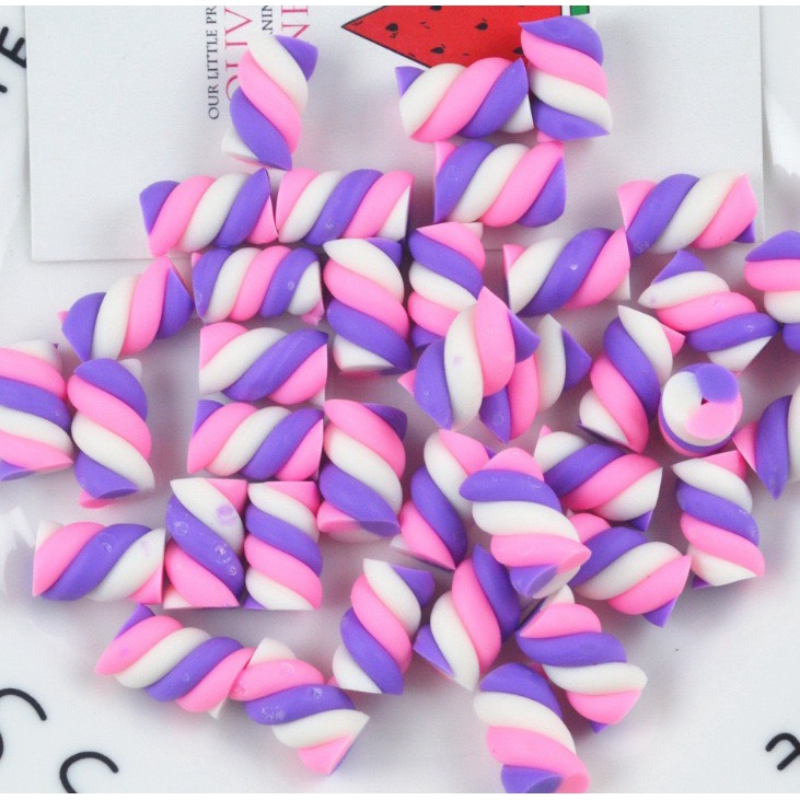 Charm (C234) slime/ Dụng Cụ Trang trí [Ko Keo &amp; Nút] Hình Viên Kẹo Marshmallow - Giá 1 cái
