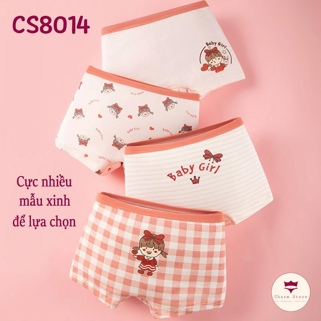 BabyBooFashion - Set 4 quần chip đùi bé gái từ 12-45kg  siêu dễ thương, chất cotton cao cấp mềm mịn với da bé