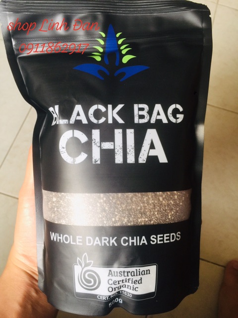 [date 2022] Black Bag Chia Chuẩn Úc 500gr( hạt sạch, nở đều)