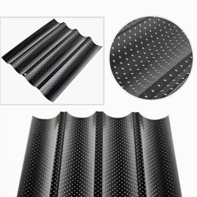 Khay Nướng Bánh Mỳ - Khay Thép Carbon 4 Rãnh Chống Rỉ