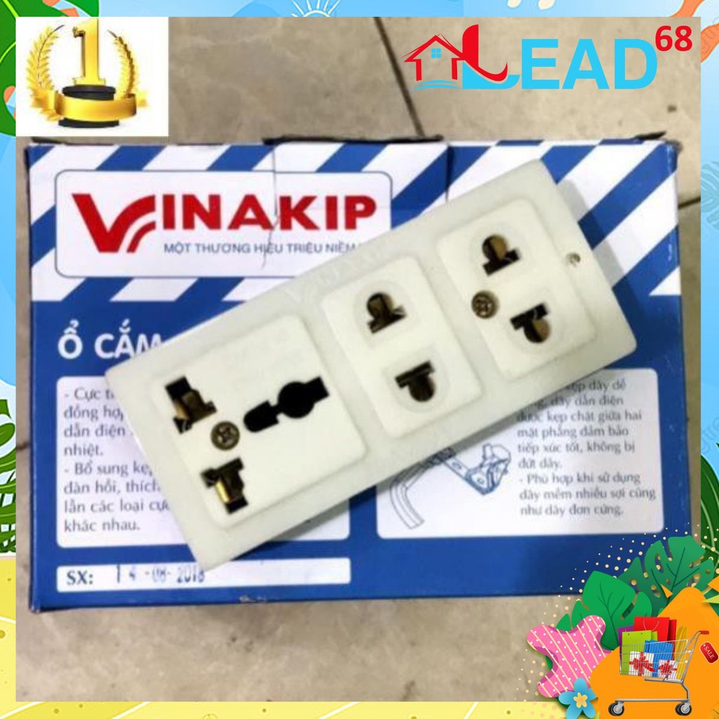 Ổ cắm 3 ngả TL đa năng K3 Vinakip (Shop uy tín)