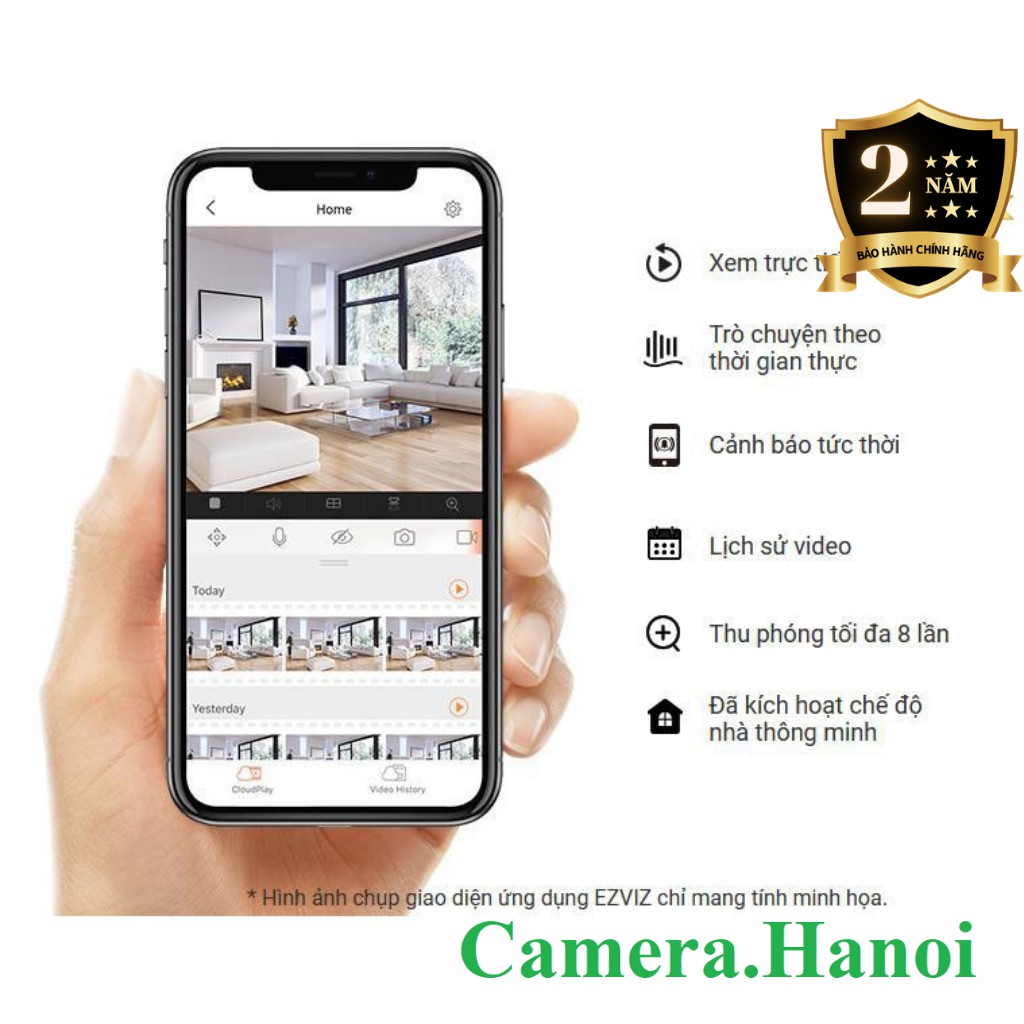 Camera Wifi IP Không Dây Giám Sát Gia Đình Ezviz CV246 C6N Full HD 1080P 2MP- Xoay 360-Đàm Thoại Loa 2