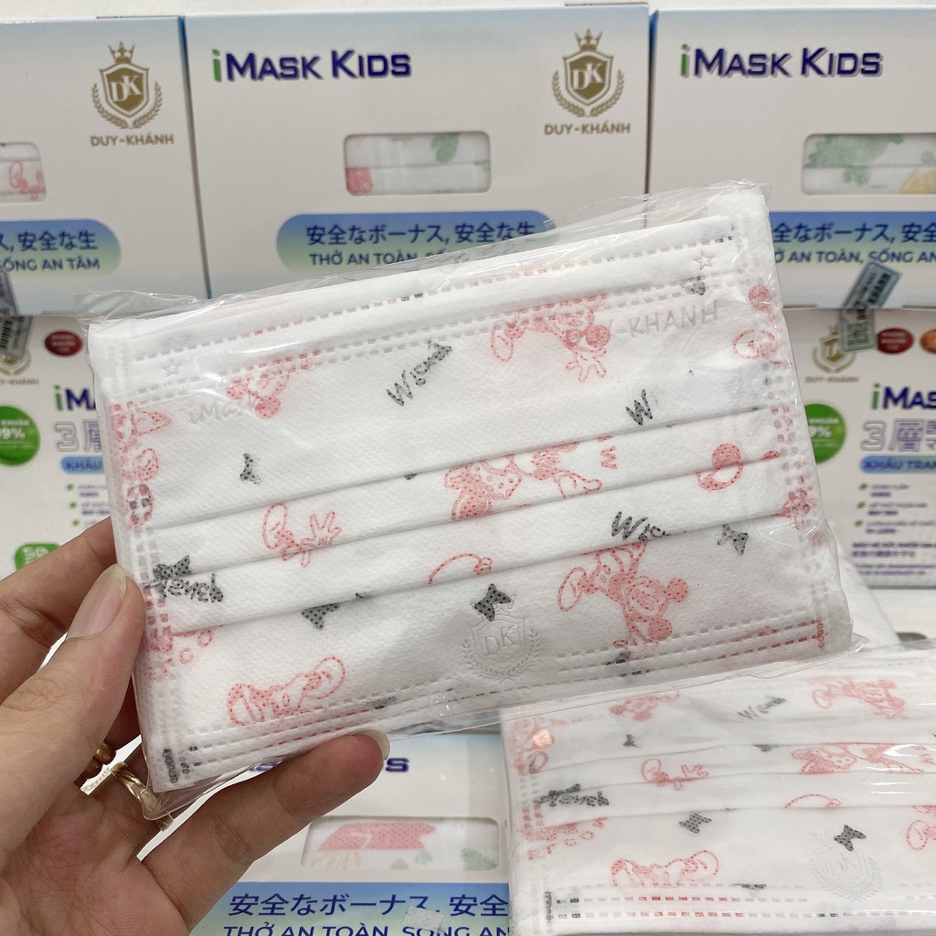 Khẩu trang y tế trẻ em 4 lớp cao cấp kháng khuẩn cho bé hộp 50 cái DUY KHÁNH
