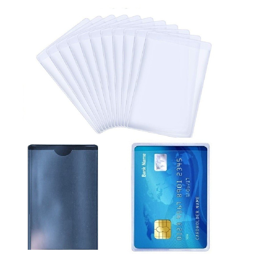 Combo 10  Và 20 Túi Vỏ Bao Nhựa PVC Đựng Bọc Thẻ  ATM Căn Cước Công Dân, Bằng Lái Xe, Thẻ Ngân Hàng, Thẻ Sinh Viên