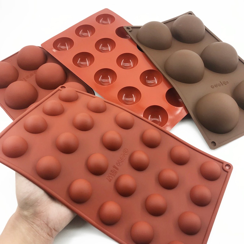 Khuôn Silicone Làm Bánh Donut / Kem / Xà Phòng Hình Bán Cầu DIY