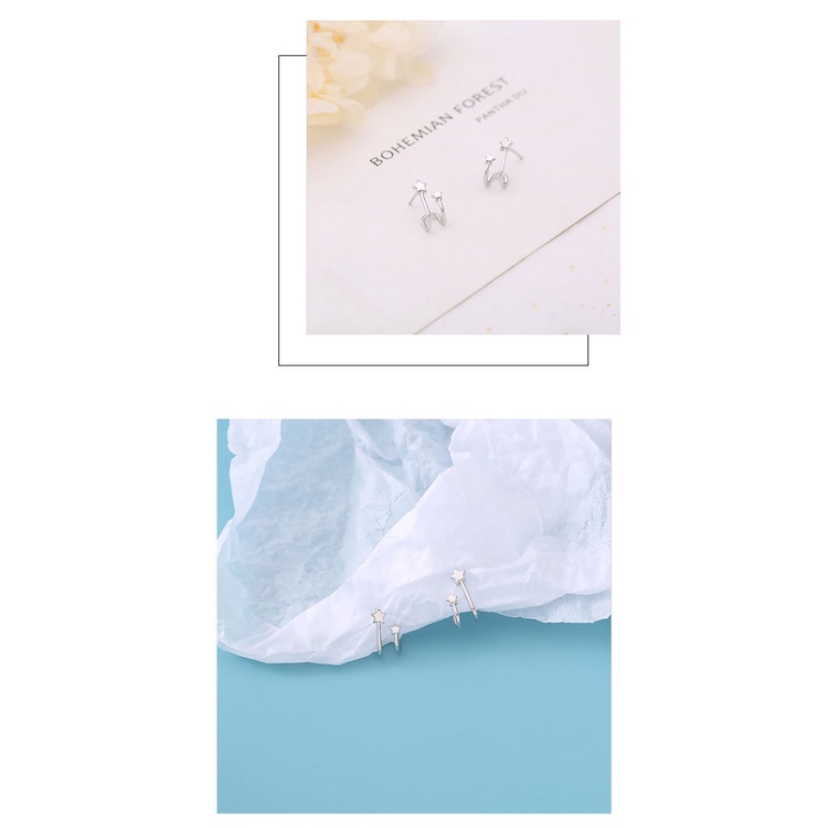 Khuyên tai bạc nữ, bông tai bạc nữ ngôi sao bạc cao cấp, bông tai bạc cao cấp, bạc 925