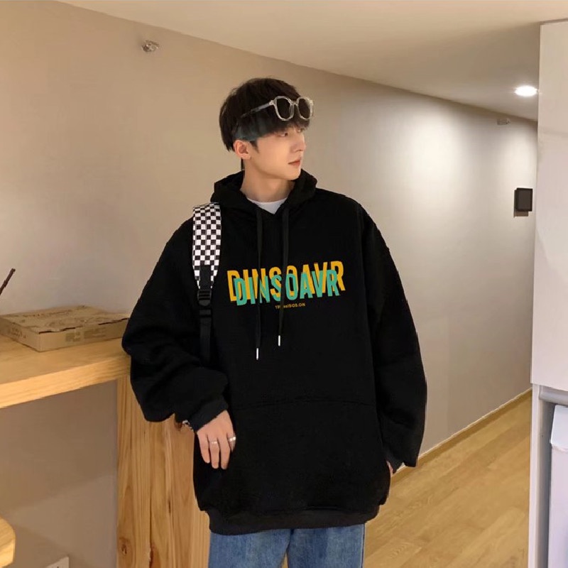 Áo hoodie Thể Thao Dáng Rộng In Chữ Phong Cách Hip Hop Đường Phố Hàn Quốc Thời Trang Mùa Đông Cho Nam [M-5XL]