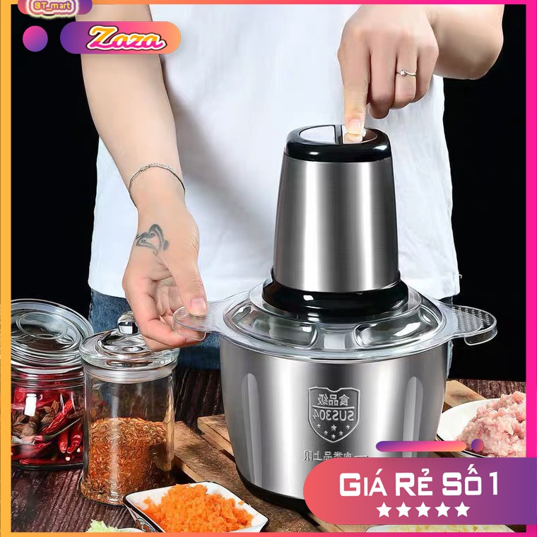 [ MÁY XAY THỊT ] 2L INOX 4 Lưỡi Đa Năng,Công suất 300W