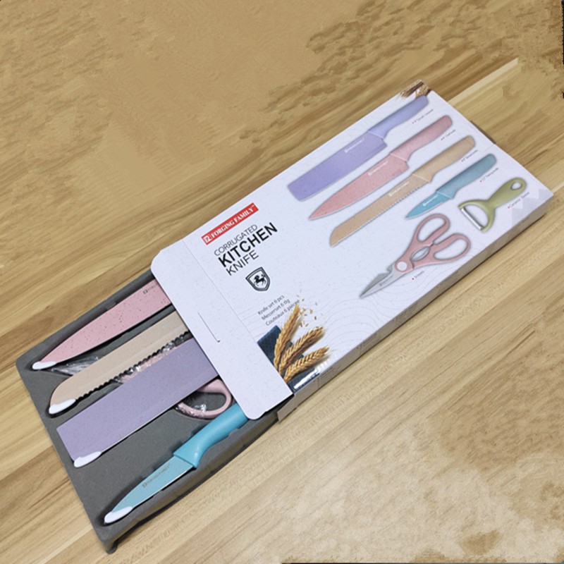 Bộ Dao Nhà Bếp Lúa Mạch Kháng Khuẩn 6 Món Siêu Chắc, Siêu Bền
