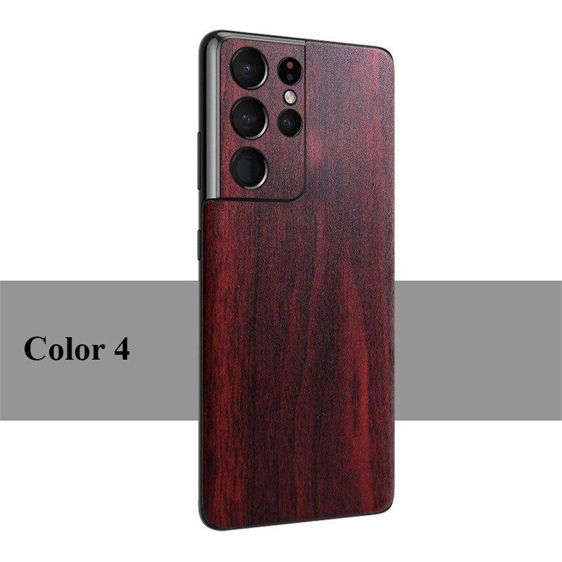 Ốp Điện Thoại Da Giả Họa Tiết Vân Gỗ 3D Vintage Cho Samsung Galaxy S23 S22 S21 FE Plus Ultra 5G