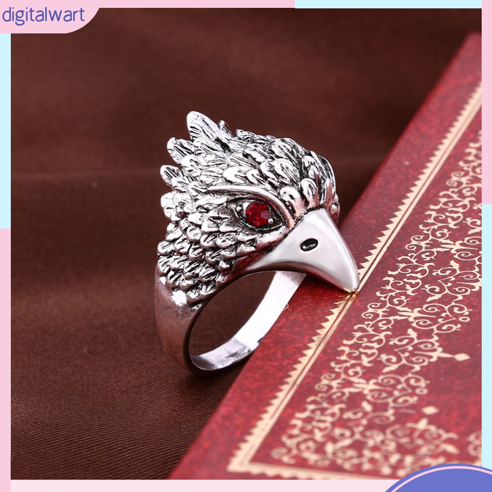 Nhẫn kim loại đeo tay trang trí hình chim đại bàng phong cách cổ điển cho nam