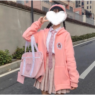 Áo Khoác Ulzzang Chất Nỉ Bông Cực Dễ Thương Mới