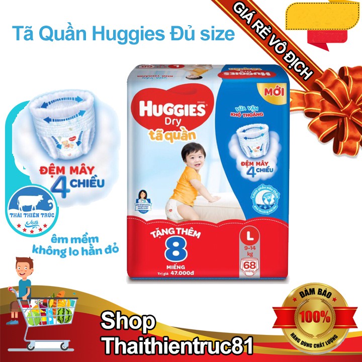 Tã Quần Huggies Đủ size M74 - L68 - XL62 - XXL56