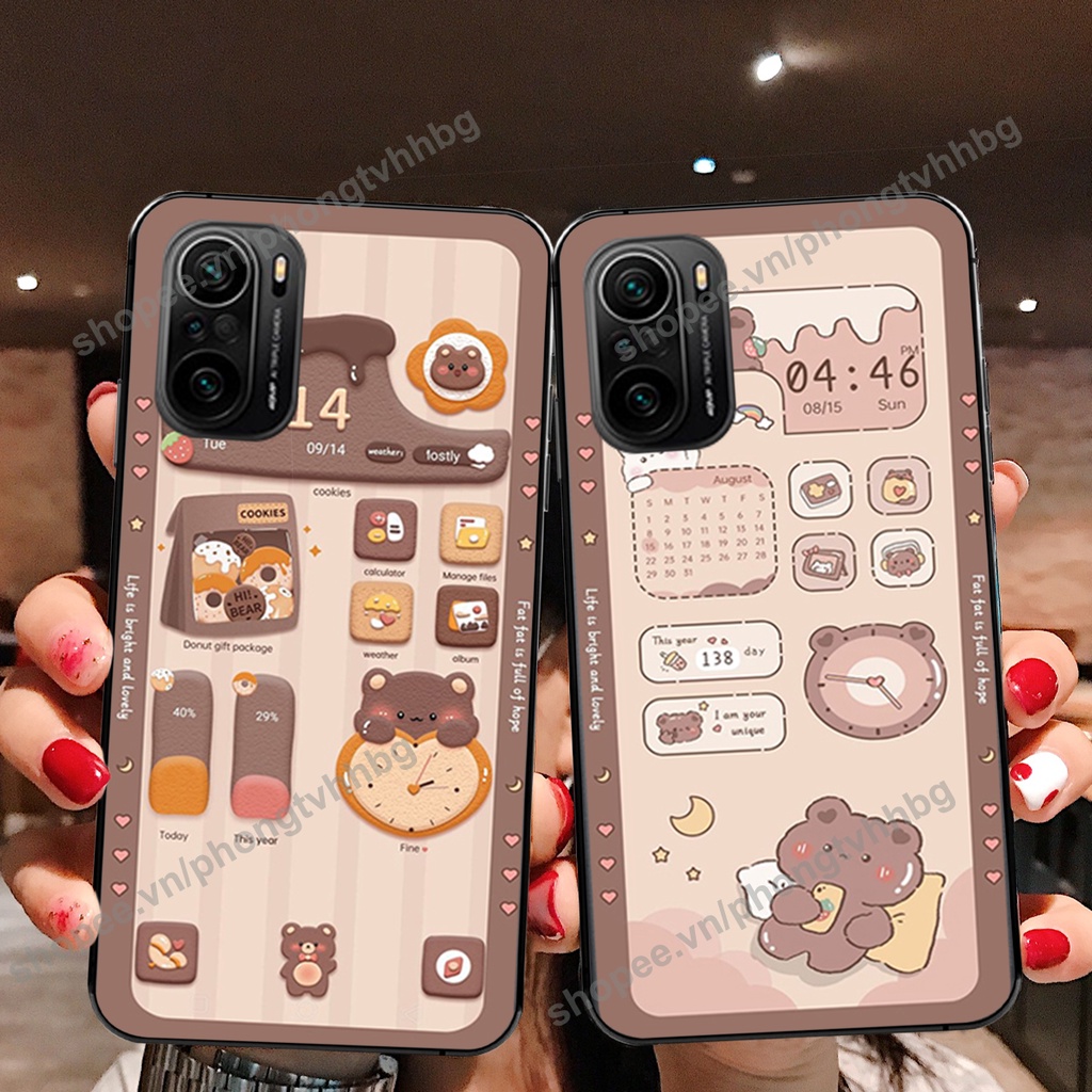 Ốp lưng Xiaomi Redmi K40 / K40 PRO / K40 GAMING / POCO F3 gấu,thỏ trắng , đồng hồ dễ thương cute cực đẹp