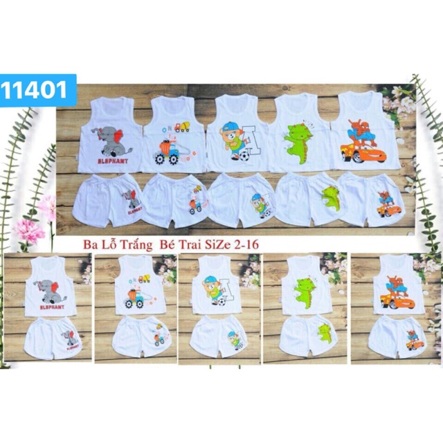 Set 5 bộ Cotton Balo cho bé