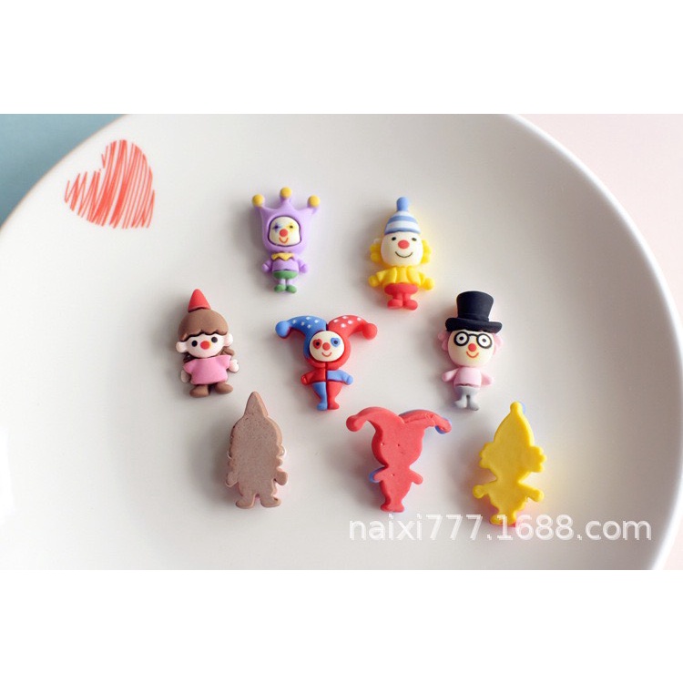 Charm (C136) slime/ Dụng Cụ Charm Trang Trí [Ko Keo &amp; Nút] Hình Chú Hề Rạp Xiếc