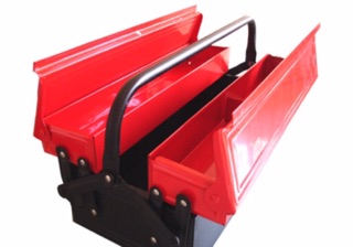 Hộp đựng dụng cụ đa năng sắt đỏ đen nhỡ(450x210x160mm)
