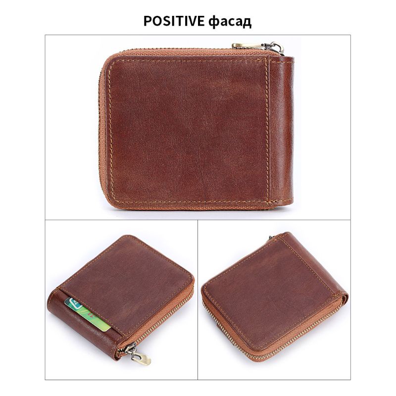 Youyo Ví Da PU Đựng Thẻ Tín Dụng Và Tiền Xu RFID Có Khóa Kéo Cho Nam