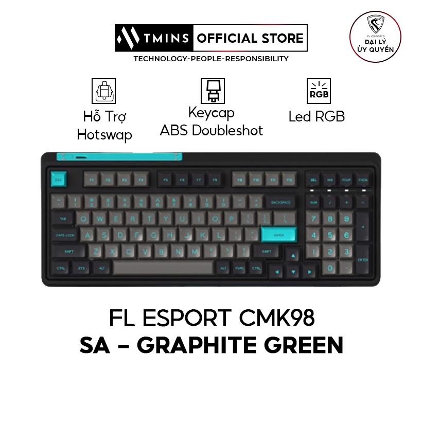 Bàn phím cơ FL-Esports CMK 98 SA Graphite Green