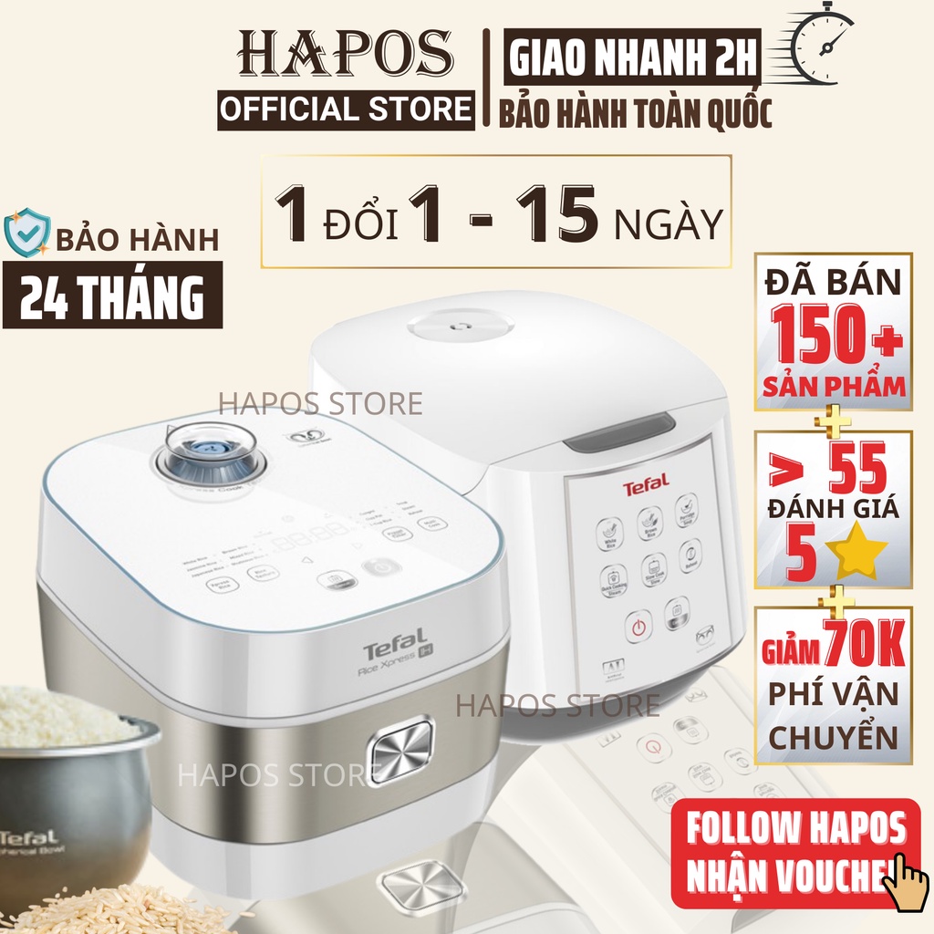 Nồi cơm điện tử Tefal 1 lít - 1.8 lít có xửng hấp, Nồi cơm điện cao tần lòng nồi niêu 4 - 6 lớp - HAPOS