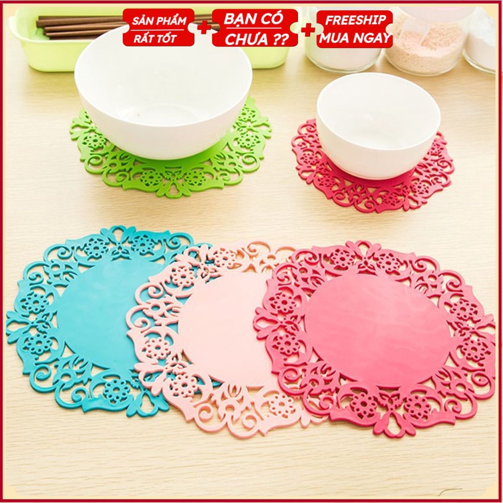 Miếng Lót Cốc, Ly, Tách Chất Liệu Cao Su HÌNH BÔNG HOA - Lót Đồ Uống Trà, Cafe Cá Tính