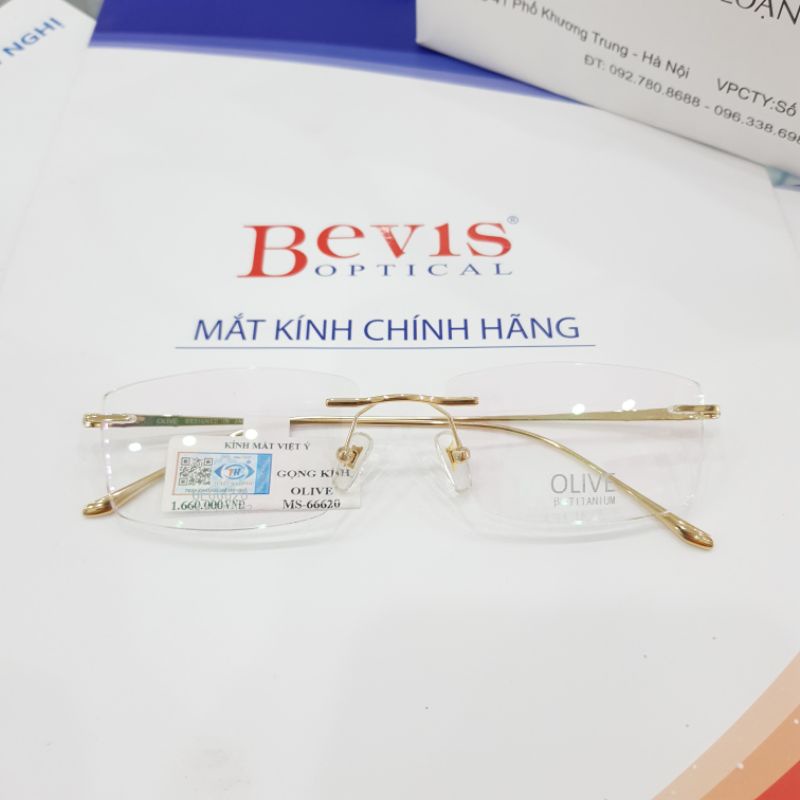 Gọng kính NHẬT OLIVE - Kính khoan không viền - HÀNG CHÍNH HÃNG