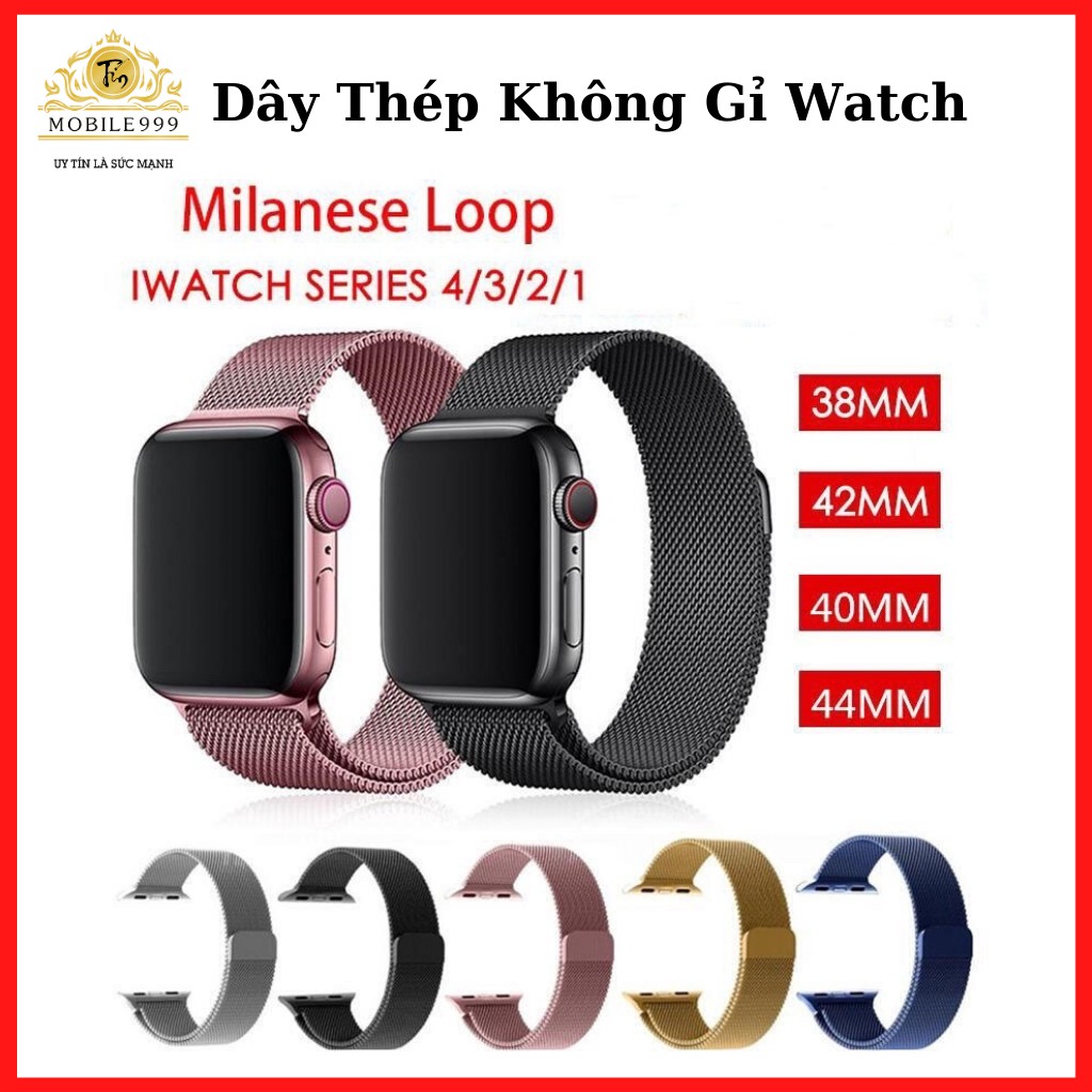 Dây Apple Watch - Thép Cao Cấp - Chống Gỉ - Sang Trọng - Đeo cực sướng - Series 1/2/3/4/5 - Size 38/42/40/44mm MOBILE999