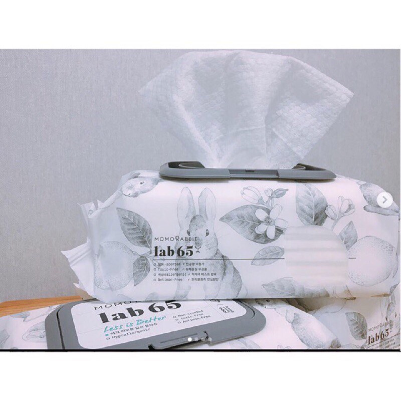 Khăn Ướt Momo Rabbit 💖FREESHIP💖 Giấy Uớt Momo Rabbit - Sợi Khăn Thiên Nhiên Cao Cấp Hàn Quốc Lab65 loại 72 tờ