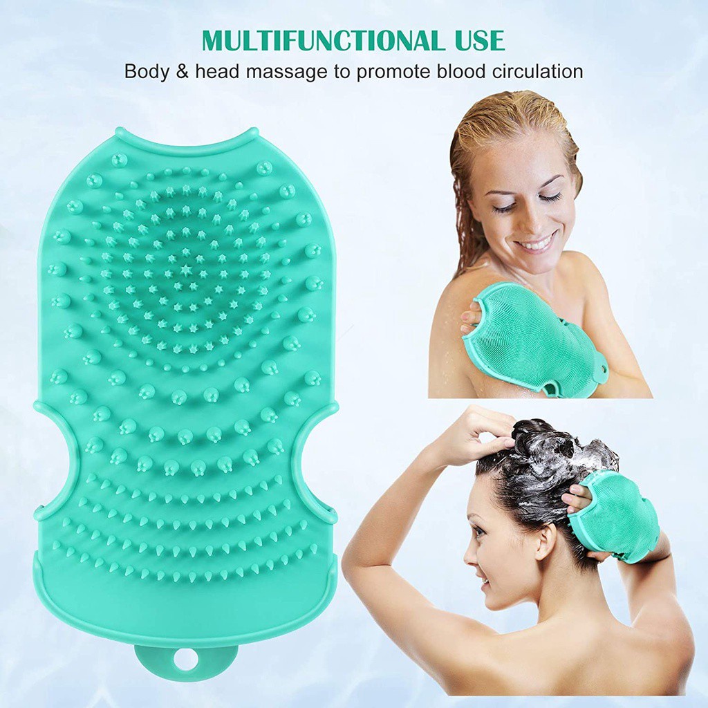 DIACHA Newest 2 IN 1 Soft Shower Scrubber Silicone Body Scrubber Double Side Easily Foamy Suit for All Skin Massage Body Exfoliating Exfoliating Body Brush/Multicolor