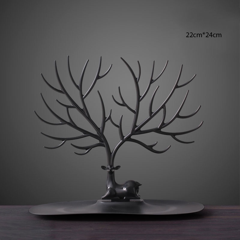 Khay để đồ, mỹ phẩm, chìa khoá, treo trang sức NHỰA HÌNH HƯƠU SỪNG CÂY sang trọng decor nhà cửa