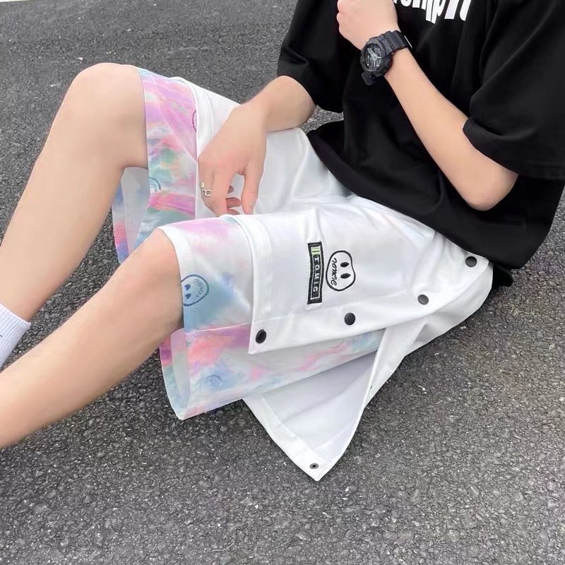 Quần Short Thể Thao Bóng Rổ Giả Hai Lớp Dáng Rộng Phối Màu Nhuộm Thời Trang Mùa Hè Cho Nam